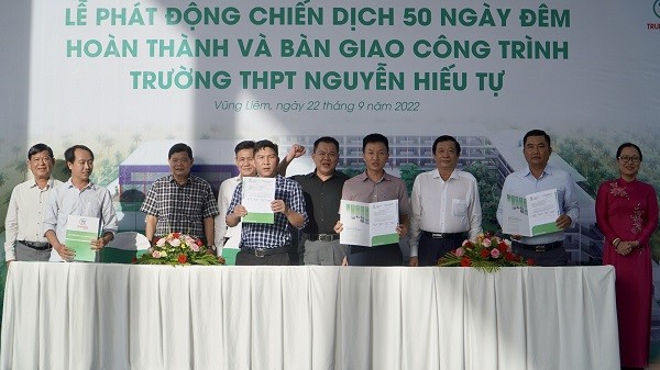 Trungnam Group phát động chiến dịch 50 ngày đêm hoàn thành và bàn giao trường THPT Nguyễn Hiếu Tự