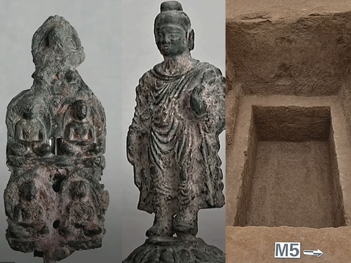 Phát hiện 2 tượng Phật bằng đồng trong mộ cổ Trung Quốc
