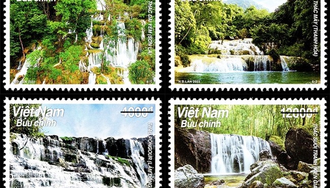Tận mục dòng thác nổi tiếng Tây Bắc vừa được in hình lên tem Việt Nam