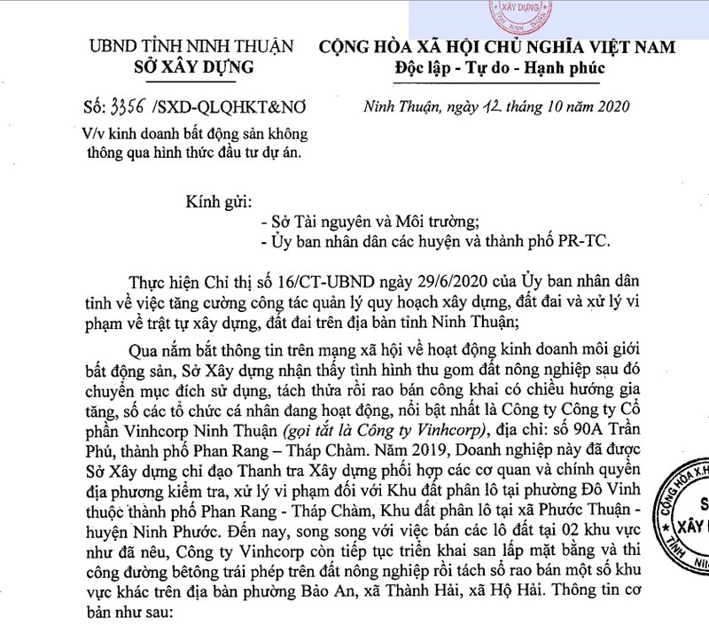 Ninh Thuan 'tuyt coi' doanh nghiep phan lo ban nen tu phat
