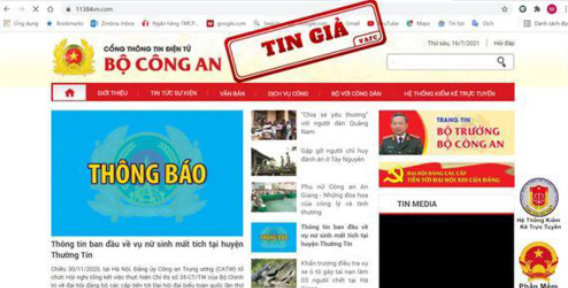 Canh bao tro gia mao trang web cua Bo Cong an de lua dao